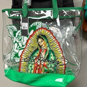 Ed Hardy green Mary tote. NWT